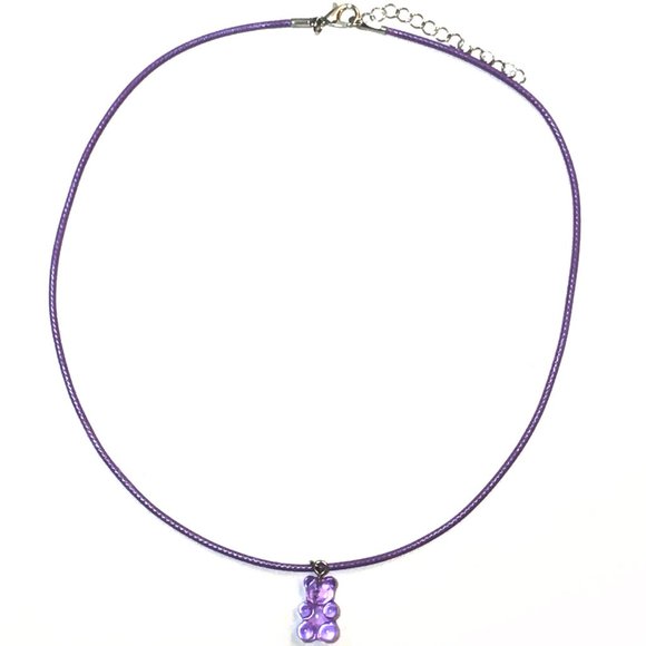 Purple Gummy Bear Charm Necklace - Picture 3 of 4